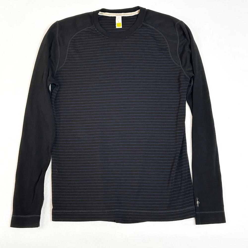 Smartwool Thermal Shirt Mens 100% Merino Wool Base Layer Long Sleeve Black Large